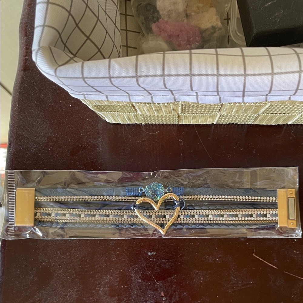Gold Heart Multi-Strand Bracelet